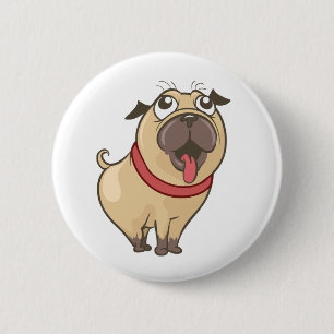 Bóton Redondo 5.08cm Mãe de Pug Fofa Pai de Cachorro Pug Cartoon Filhot