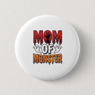 Bóton Redondo 5.08cm Mãe do Monstro Vintage Design de Camisa de Hallowe
