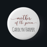 Bóton Redondo 5.08cm Mãe Editável do Rosa do Groom - Glitter Dourado 1<br><div class="desc">A frase "mãe do noivo" é traduzida em uma linda e moderna fonte escrita que foi embelezada com falsa rosa dourada. Abaixo, você pode adicionar um nome. A fonte, o tamanho, a cor e a posição do nome podem ser ajustados se você desejar. Você também pode remover o nome e...</div>