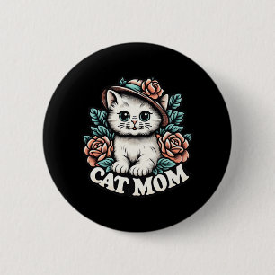 Bóton Redondo 5.08cm Mãe Feliz dia de as mães Para A Família Cat Lovers