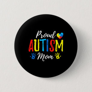 Bóton Redondo 5.08cm Mãe Orgulhosa Conscientização do Autismo Família C
