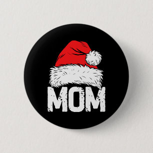 Bóton Redondo 5.08cm Mãe Papai noel Família de Natal Correspondendo Paj