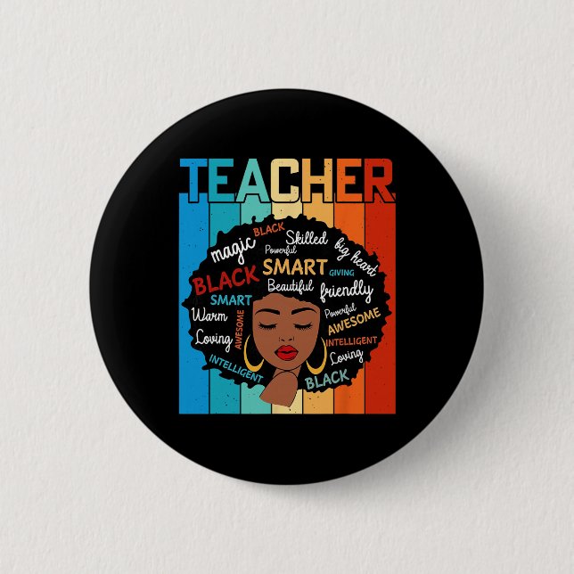 Bóton Redondo 5.08cm Magia de Professores Negros Educação História Negr (Frente)