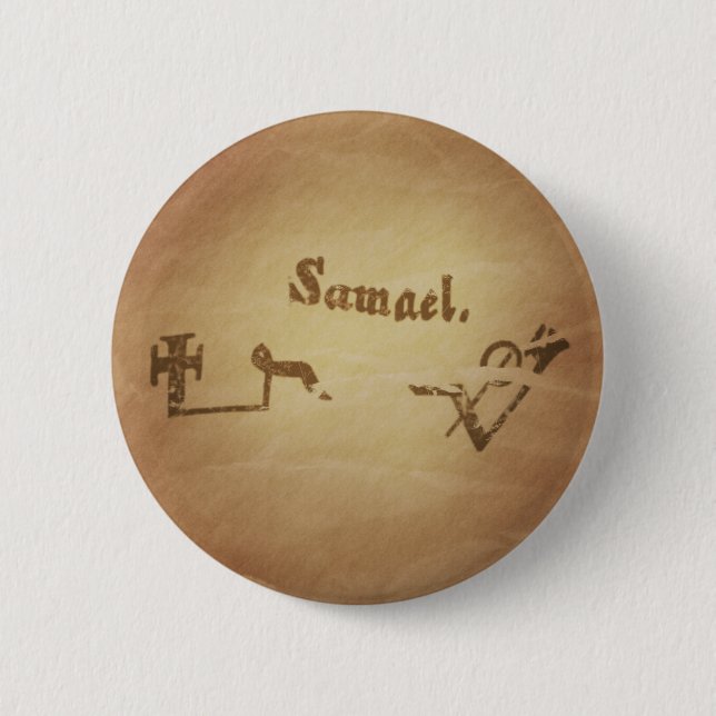 Bóton Redondo 5.08cm Magic Seal Angel Samael Protection Magic Charms (Frente)