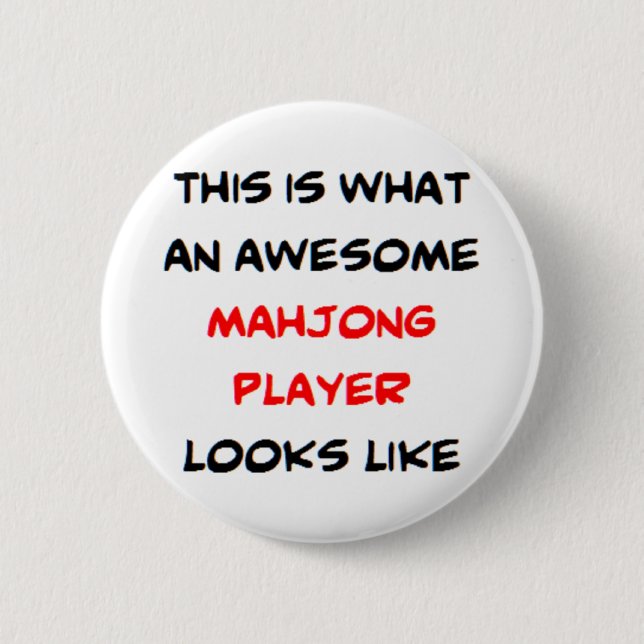 Bóton Redondo 5.08cm mahjong player, incrível (Frente)