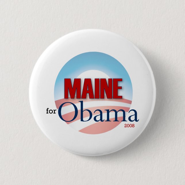 Bóton Redondo 5.08cm Maine para Obama (Frente)