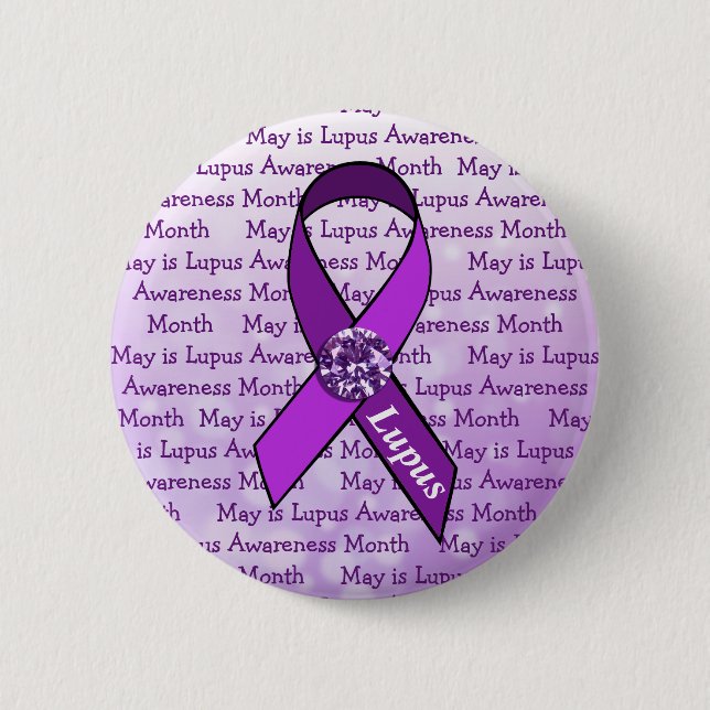 Bóton Redondo 5.08cm Maio é Mês de Consciência do Lupus (Frente)
