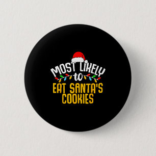 Bóton Redondo 5.08cm Mais Propenso a Comer os Biscoitos do Papai Noel F