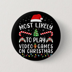 Bóton Redondo 5.08cm Mais Propenso a Jogar Video Games Xmas Partida da 