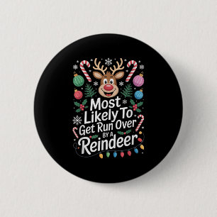 Bóton Redondo 5.08cm Mais Provável De Ser Apanhado Por Uma Reindeer Chr