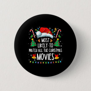 Bóton Redondo 5.08cm Mais Provável Para Ver Todos Os Filmes De Natal Fa