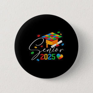 Bóton Redondo 5.08cm Mais velho Autista quebra-cabeça 2025 Graduação do