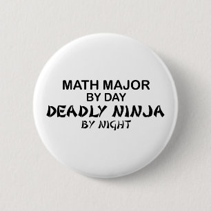 Bóton Redondo 5.08cm Major de matemática Ninja mortal em a noite