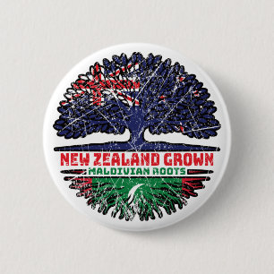 Bóton Redondo 5.08cm Maldivas Nova Zealander Nova Zelândia Árvore