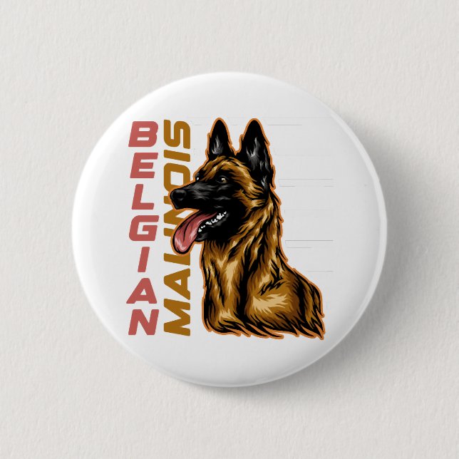 Bóton Redondo 5.08cm Malinois belgas (Frente)