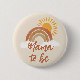 Bóton Redondo 5.08cm Mama Boêmia Neutra para ser Chá de fraldas