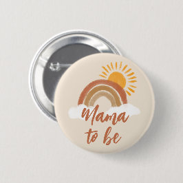 Bóton Redondo 5.08cm Mama Boêmia Neutra para ser Chá de fraldas
