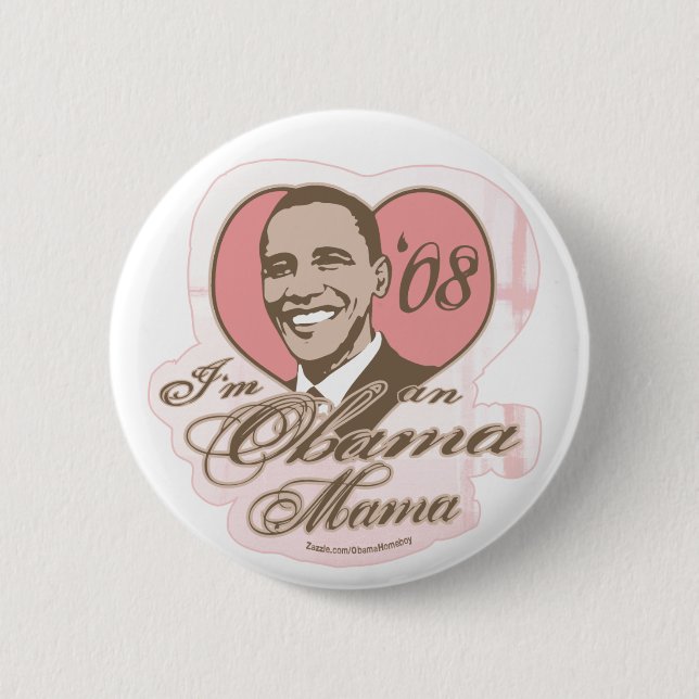 Bóton Redondo 5.08cm Mama Botão de Obama (Frente)