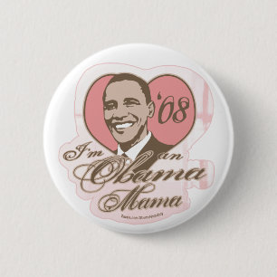 Bóton Redondo 5.08cm Mama Botão de Obama