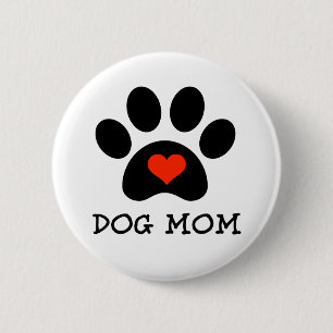 Bóton Redondo 5.08cm Mamã do cão de Pawprint