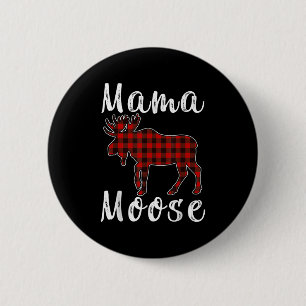 Bóton Redondo 5.08cm Mama Moose Família Pijama de Natal Vermelho e Pret