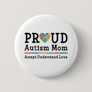 Bóton Redondo 5.08cm Mamã orgulhosa do autismo