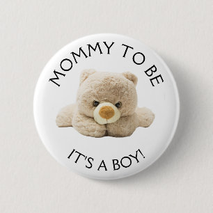 Bóton Redondo 5.08cm Mamãe deve ser o botão de Chá de fraldas do "Urso