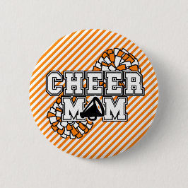 Bóton Redondo 5.08cm Mamãe do Cheer Laranja