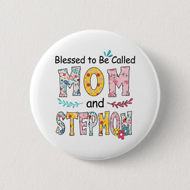 Bóton Redondo 5.08cm Mamãe E Stepmama Aniversário (Frente)