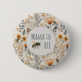 Bóton Redondo 5.08cm Mamãe foi para o chá de fraldas floral azul empoei