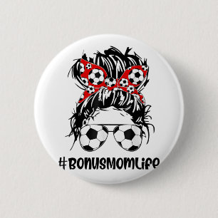 Bóton Redondo 5.08cm Mamãe, Futebol Bônus Mãe Dia de as mães Mensagem B