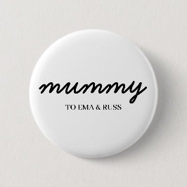 Bóton Redondo 5.08cm Mamãe | Nomes de Crianças Personalizados Design Mo