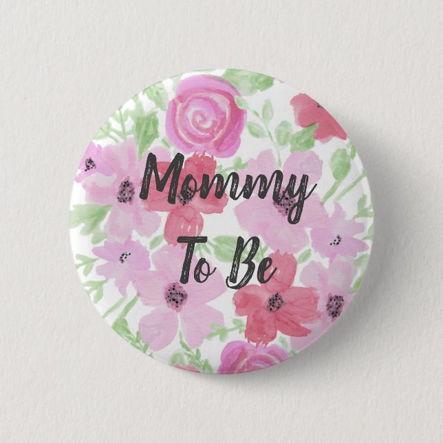 Bóton Redondo 5.08cm Mamãe para Ser Chá de fraldas Inverso (Frente)
