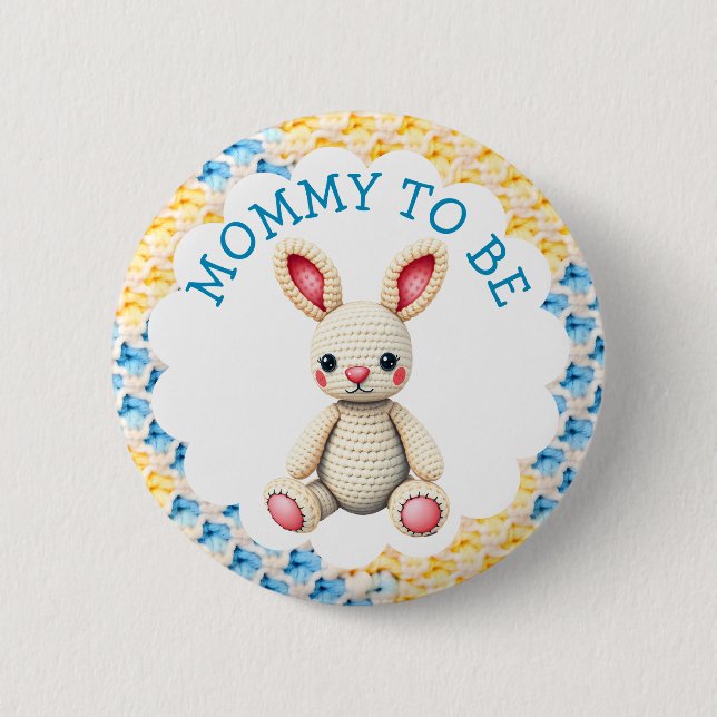 Bóton Redondo 5.08cm Mamãe para Ser | Chás de Bebê Menino (Frente)