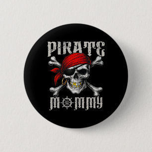 Bóton Redondo 5.08cm Mamãe Pirata Jolly Roger Flag E Skull Crossbones