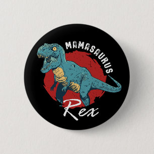 Bóton Redondo 5.08cm Mamasaurus Rex Funny e T-Rex Dinossauro Bonito Mãe