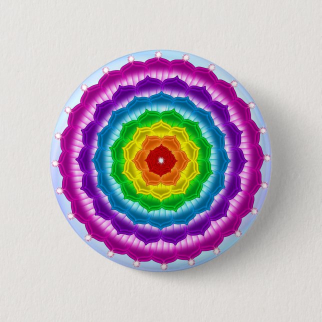Bóton Redondo 5.08cm Mandala Chakra (Frente)