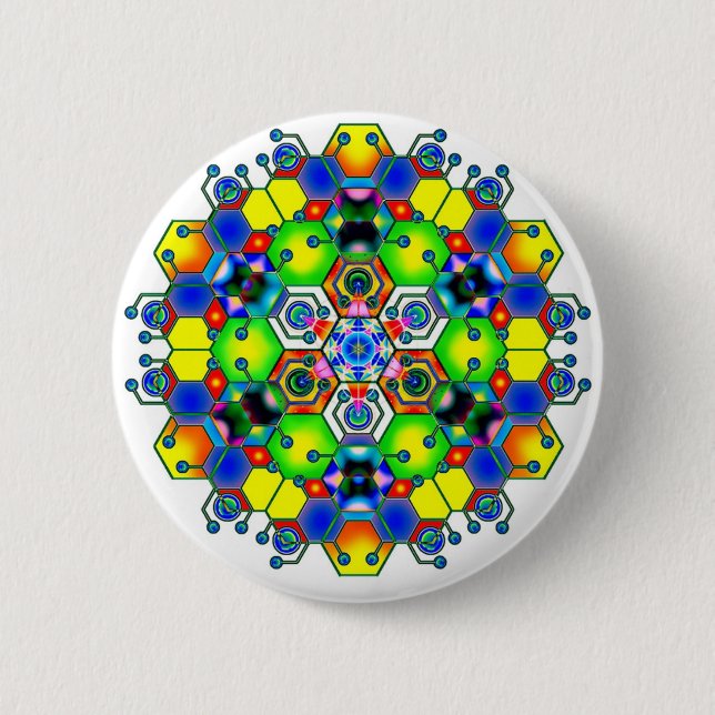 Bóton Redondo 5.08cm Mandala cósmica 1 (Frente)