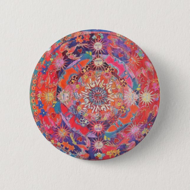 Bóton Redondo 5.08cm Mandala de Califórnia Daz e (Frente)