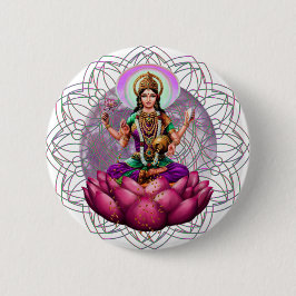 Bóton Redondo 5.08cm Mandala de Lakshmi da deusa