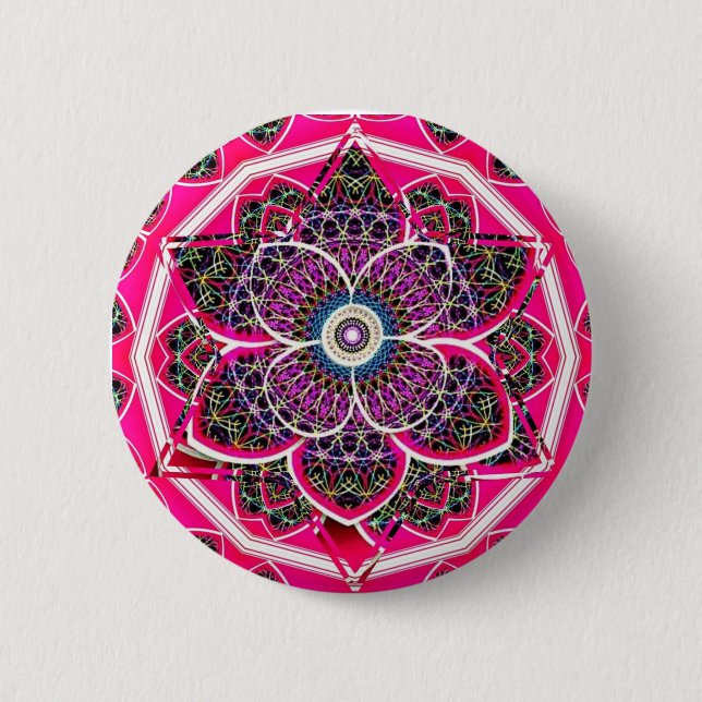 Bóton Redondo 5.08cm Mandala design (Frente)