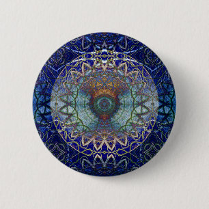 Bóton Redondo 5.08cm Mandala do botão da Web de Noedic