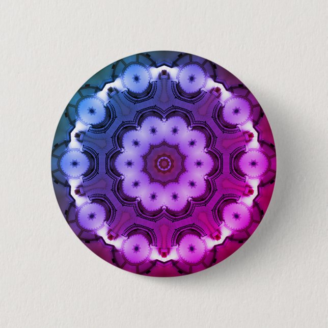 Bóton Redondo 5.08cm Mandala do caleidoscópio em Hungria: Rmx Ed. de (Frente)