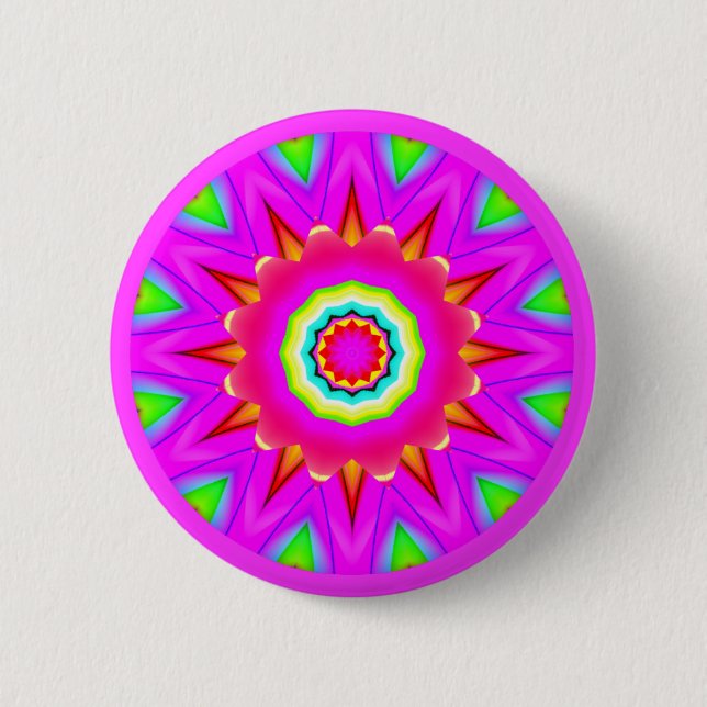 Bóton Redondo 5.08cm Mandala do Fractal (Frente)