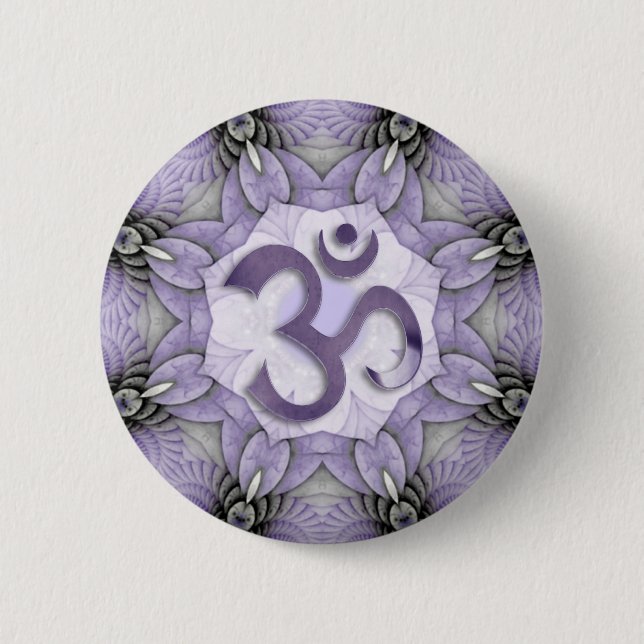 Bóton Redondo 5.08cm MANDALA OM - violet (Frente)