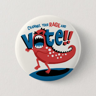 Bóton Redondo 5.08cm Mande seu botão de Rage e votação