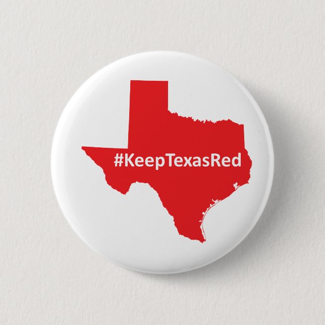 Bóton Redondo 5.08cm Mantenha o botão vermelho da campanha de Texas (Frente)