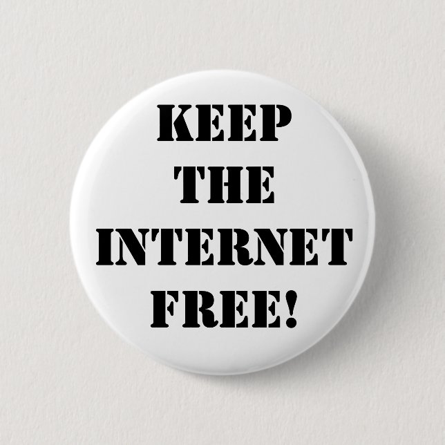 Bóton Redondo 5.08cm Mantenha o Internet livre! (Frente)