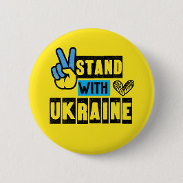 Bóton Redondo 5.08cm Mantenha-se firme com a Ucrânia e a bandeira ucran