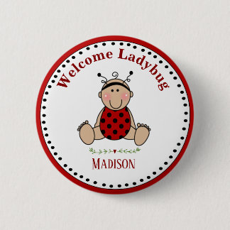 Bóton Redondo 5.08cm Manutenção Personalizada do Chá de fraldas Ladybug